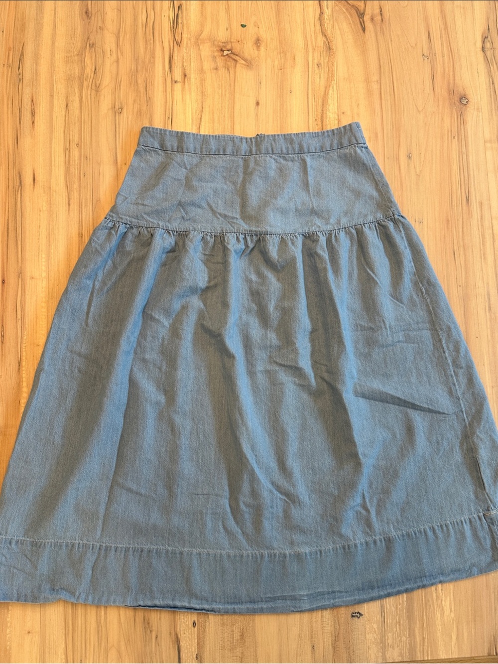 Contemporaine Simons Light Blue A-Line Cotton Skirt